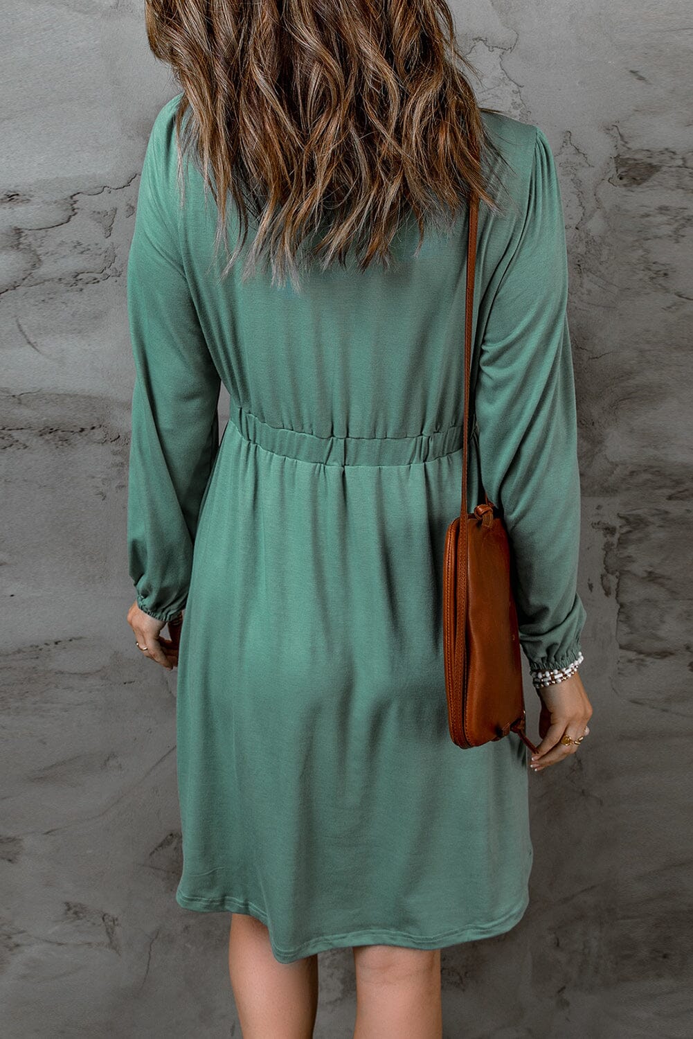 KaleaBoutique Button Up High Waist Long Sleeve Dress - KaleaBoutique.com