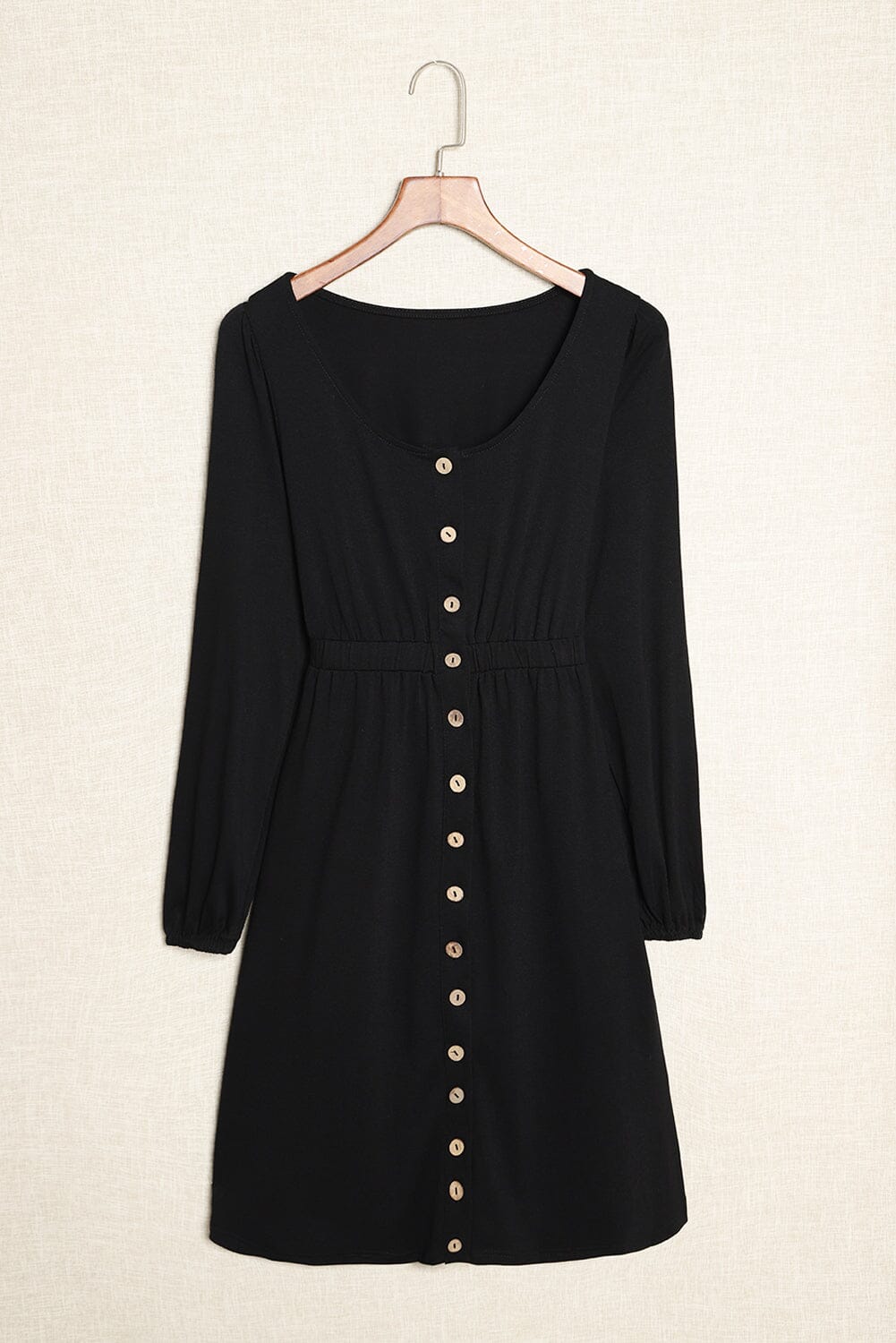 KaleaBoutique Button Up High Waist Long Sleeve Dress - KaleaBoutique.com