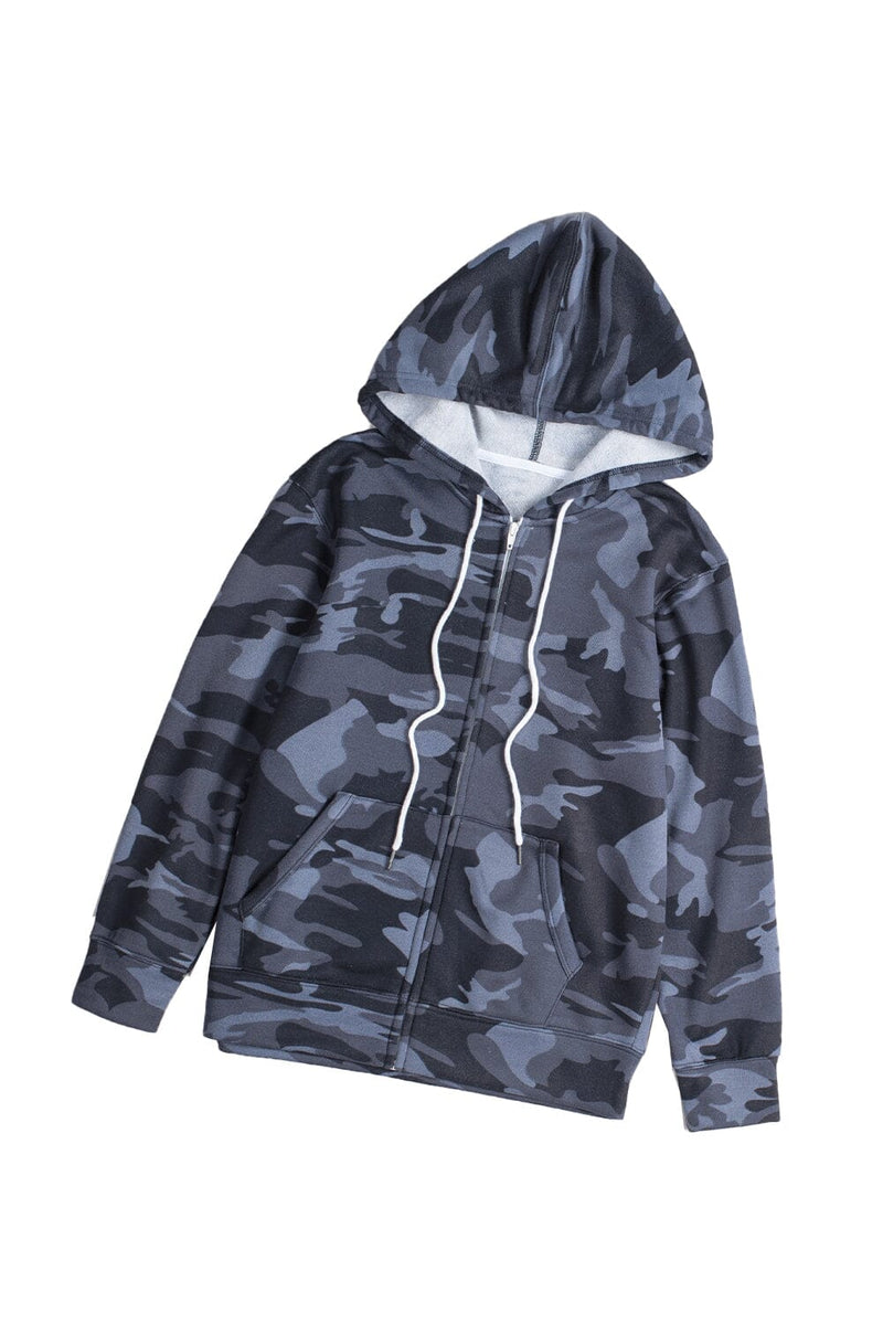KaleaBoutique Classic Camo Print Zip-up Hooded Coat with Pockets - KaleaBoutique.com