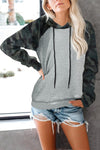 KaleaBoutique Gray Camo Sleeve Patchwork Pullover Women Hoodie - KaleaBoutique.com