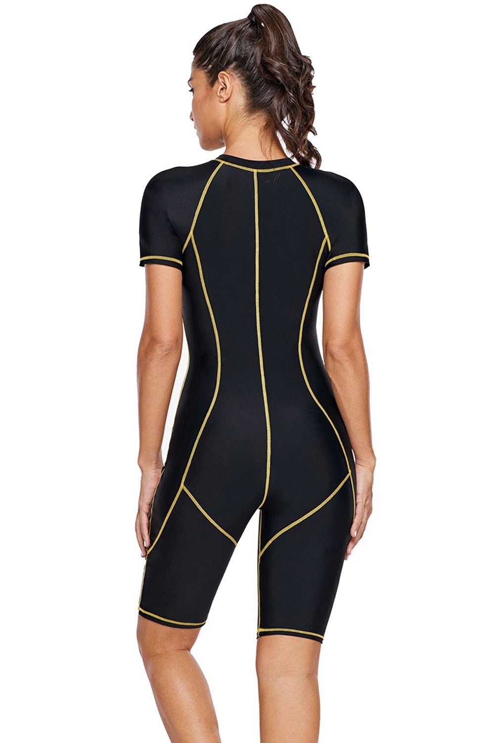 KaleaBoutique Long Sleeve Black UPF 50+ Swim Wear Rash Guard One-Piece Wet Suit - KaleaBoutique.com