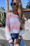 KaleaBoutique Pink Colorblock Tie-dye Mohair Sweater - KaleaBoutique.com