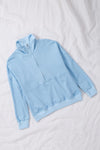 KaleaBoutique Solid Color Zip Shirt Front Zipper Collar Sweatshirt Top with Pockets - KaleaBoutique.com