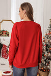 KaleaBoutique Solid Round Neck Raglan Sleeve Red Sweatshirt Top Pullover Sweater Shirt - KaleaBoutique.com