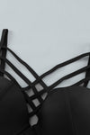 KaleaBoutique Strappy Neck Detail Black High Waist 2 PC Plus Size Swimsuit Tankini Set - KaleaBoutique.com