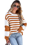 KaleaBoutique Stripe Drop Shoulder Striped Pullover Relax Fit Oversized Sweatshirt - KaleaBoutique.com