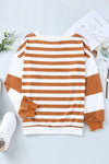 KaleaBoutique Stripe Drop Shoulder Striped Pullover Relax Fit Oversized Sweatshirt - KaleaBoutique.com