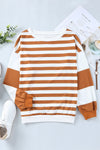 KaleaBoutique Stripe Drop Shoulder Striped Pullover Relax Fit Oversized Sweatshirt - KaleaBoutique.com