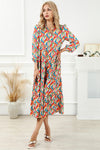 KaleaBoutique Stylish Abstract Geometric Print Long Sleeve High Waist Dress - KaleaBoutique.com