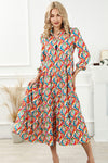 KaleaBoutique Stylish Abstract Geometric Print Long Sleeve High Waist Dress - KaleaBoutique.com