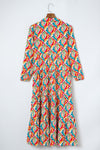 KaleaBoutique Stylish Abstract Geometric Print Long Sleeve High Waist Dress - KaleaBoutique.com