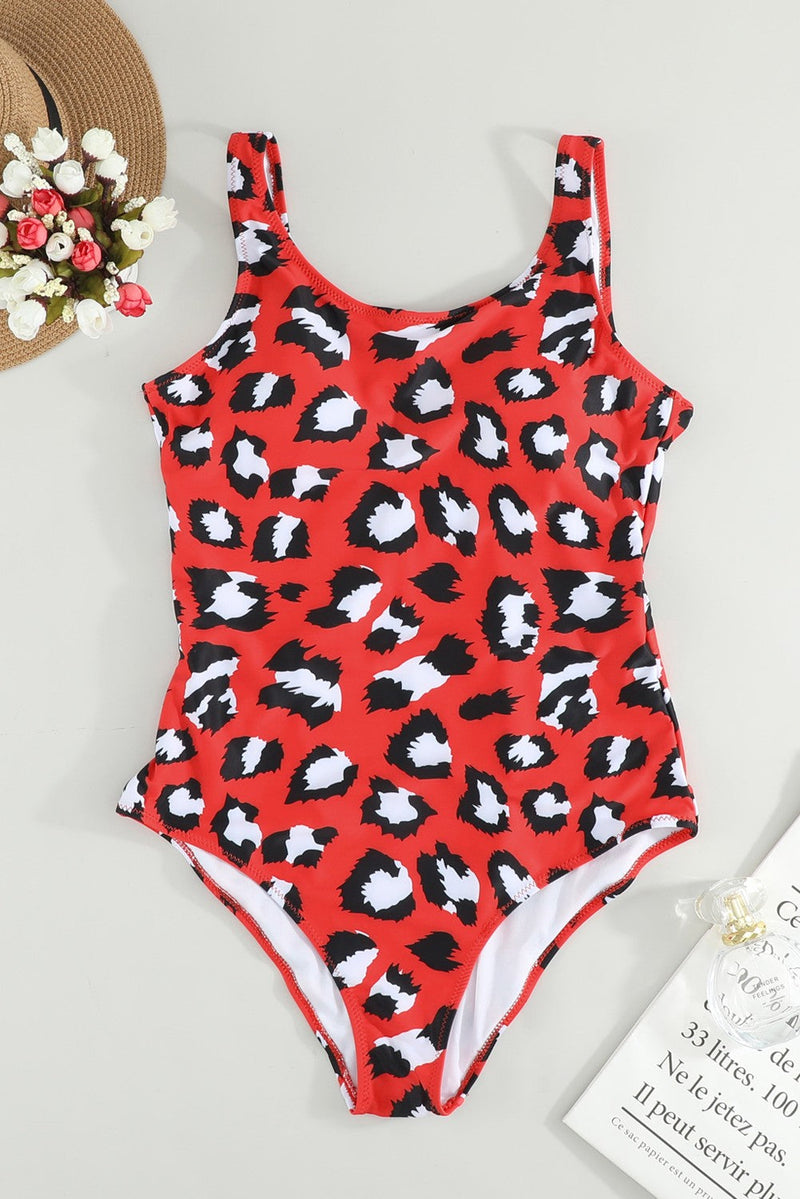 KaleaBoutique Stylish Animal Print Criss Cross Back One Piece Swimsuit - KaleaBoutique.com