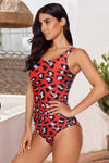 KaleaBoutique Stylish Animal Print Criss Cross Back One Piece Swimsuit - KaleaBoutique.com