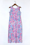 KaleaBoutique Stylish Beautiful Abstract Floral Print Sleeveless Maxi Dress - KaleaBoutique.com