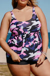 KaleaBoutique Stylish Camo Swim Tank and Shorts Plus Size Tankini Set - KaleaBoutique.com