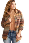 KaleaBoutique Stylish Classic Western Print Fleece Shacket - KaleaBoutique.com