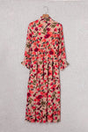 KaleaBoutique Stylish Frilled Collar Long Sleeve Tiered Maxi Floral Dress - KaleaBoutique.com