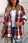 KaleaBoutique Stylish Hooded Plaid Button Front Shacket - KaleaBoutique.com