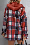 KaleaBoutique Stylish Hooded Plaid Button Front Shacket - KaleaBoutique.com