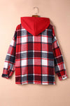 KaleaBoutique Stylish Hooded Plaid Button Front Shacket - KaleaBoutique.com