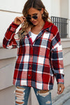 KaleaBoutique Stylish Hooded Plaid Button Front Shacket - KaleaBoutique.com