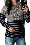KaleaBoutique Stylish Leopard Striped Zipper Pullover Sweatshirt - KaleaBoutique.com