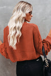 KaleaBoutique Stylish Soft Knit Bubble Sleeve Cropped Knit Sweater - KaleaBoutique.com