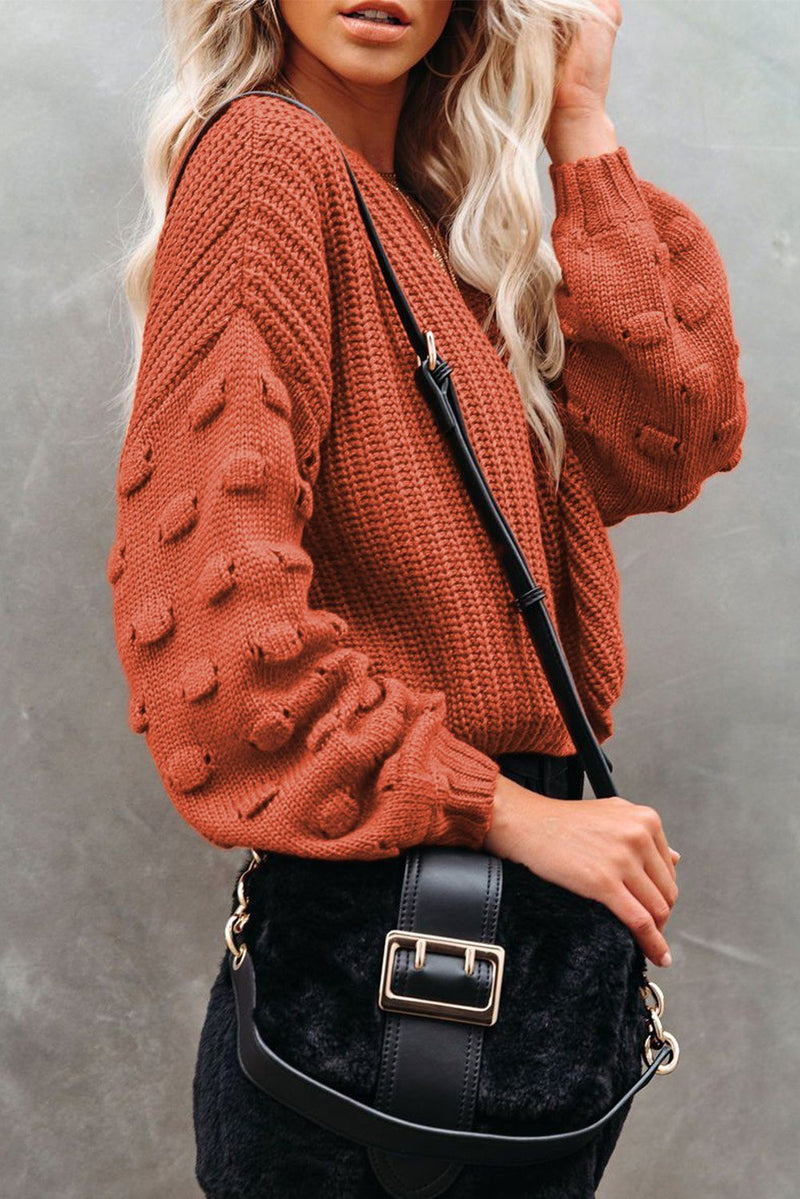 KaleaBoutique Stylish Soft Knit Bubble Sleeve Cropped Knit Sweater - KaleaBoutique.com