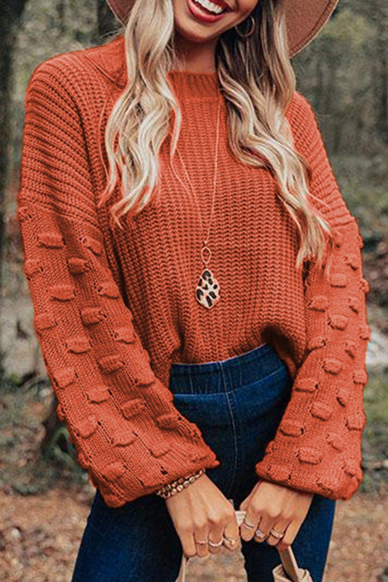 KaleaBoutique Stylish Soft Knit Bubble Sleeve Cropped Knit Sweater - KaleaBoutique.com