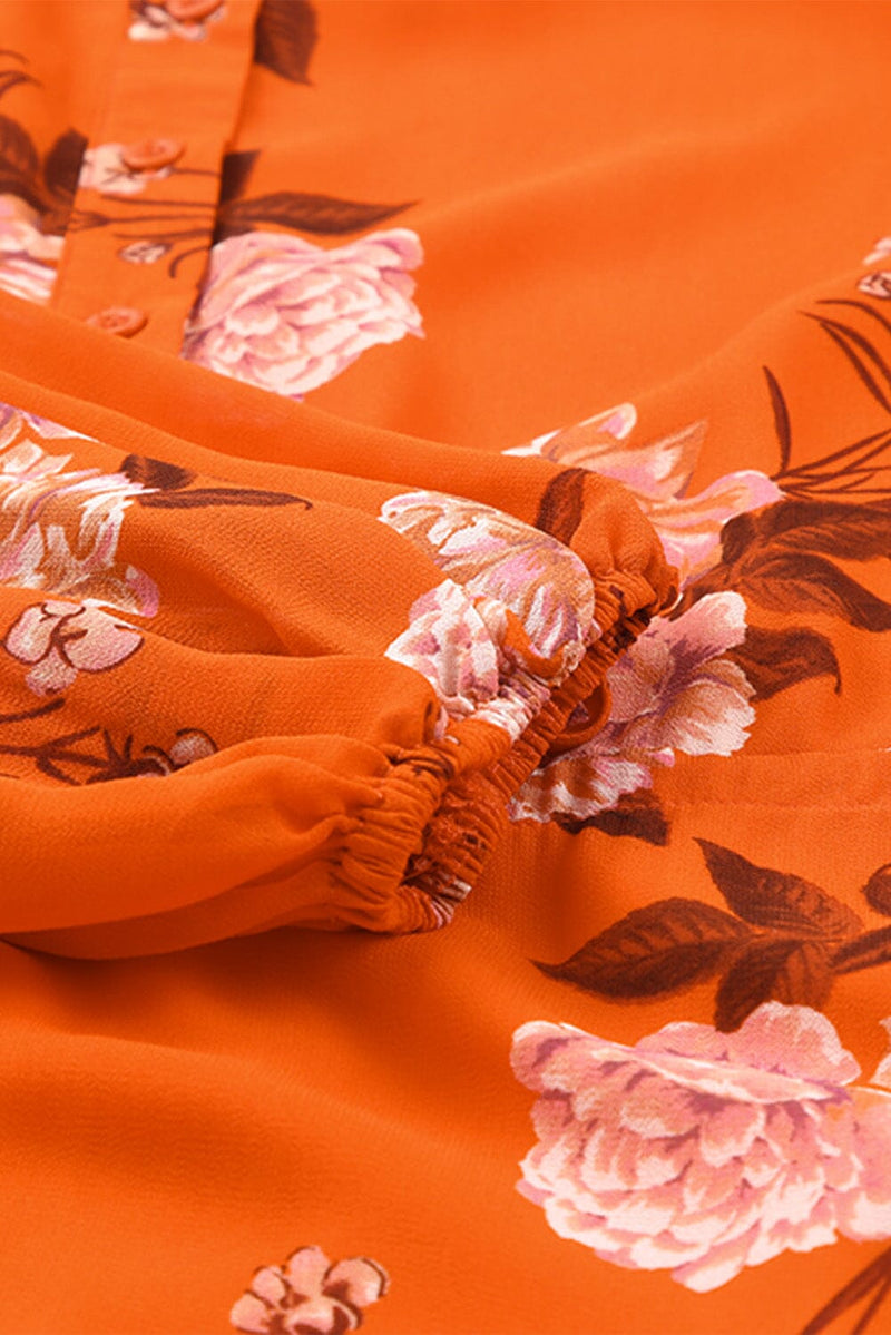 KaleaBoutique Stylish Vintage Floral Print Drawstring Flowy Dress - KaleaBoutique.com