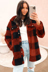 KaleaBoutique Stylish Warm Fuzzy Plaid Flap Button Up Midi Coat - KaleaBoutique.com