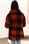 KaleaBoutique Stylish Warm Fuzzy Plaid Flap Button Up Midi Coat - KaleaBoutique.com