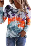 KaleaBoutique Tie Dye Drawstring Kangaroo Pocket Hoodie Top - KaleaBoutique.com