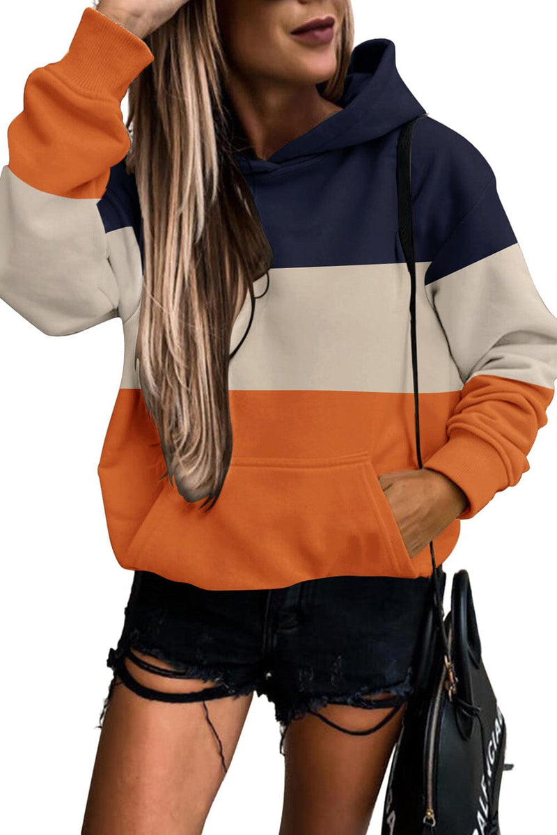 KaleaBoutique Triple Color Block Hoodie with Kangaroo Pocket - KaleaBoutique.com