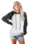 KaleaBoutique White Camo Sleeve Patchwork Pullover Women Hoodie - KaleaBoutique.com