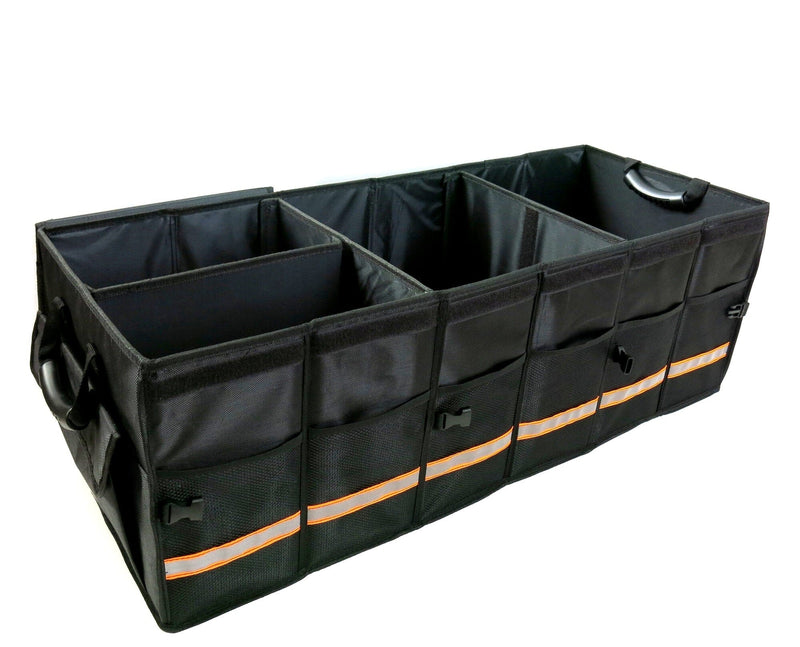 KB XX-Large Car Trunk Organizer, SUV Trunk Organizer With Cover, Heavy Duty Collapsible Truck Bed Storage, Car Caddy Organizer, Van Trunk Back Seat Organizer with Dual Lids (Black) - KaleaBoutique.com