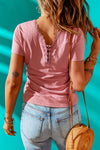 KaleaBoutique Stylish Lace Neckline Rib Knit T Shirt - KaleaBoutique.com
