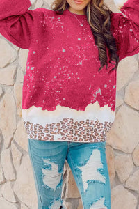 KaleaBoutique Stylish Leopard Bleached Pullover Sweatshirt - KaleaBoutique.com