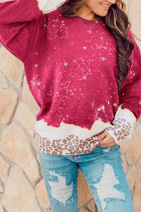 KaleaBoutique Stylish Leopard Bleached Pullover Sweatshirt - KaleaBoutique.com