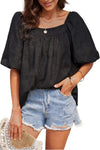KaleaBoutique Stylish Lush Printed Balloon Sleeve Ruched Chiffon Top - KaleaBoutique.com