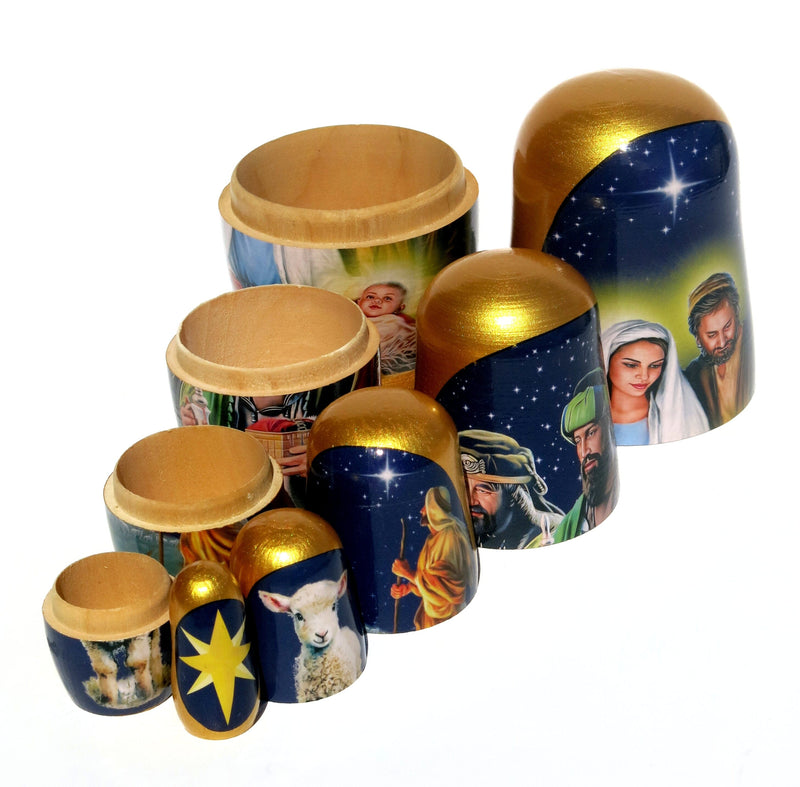 Traditional Nativity 5 Piece Nesting Doll, Traditional Handcrafted Nested Doll - KaleaBoutique.com