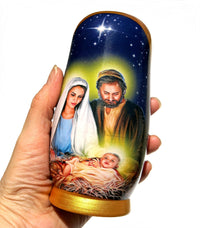Traditional Nativity 5 Piece Nesting Doll, Traditional Handcrafted Nested Doll - KaleaBoutique.com