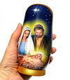 Nativity Russian Nesting Doll, 5 PC Hand Crafted Stacking Matryoshka Egg Set, Religious Christmas Gift - KaleaBoutique.com