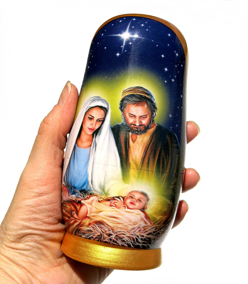 Traditional Nativity 5 Piece Nesting Doll, Traditional Handcrafted Nested Doll - KaleaBoutique.com