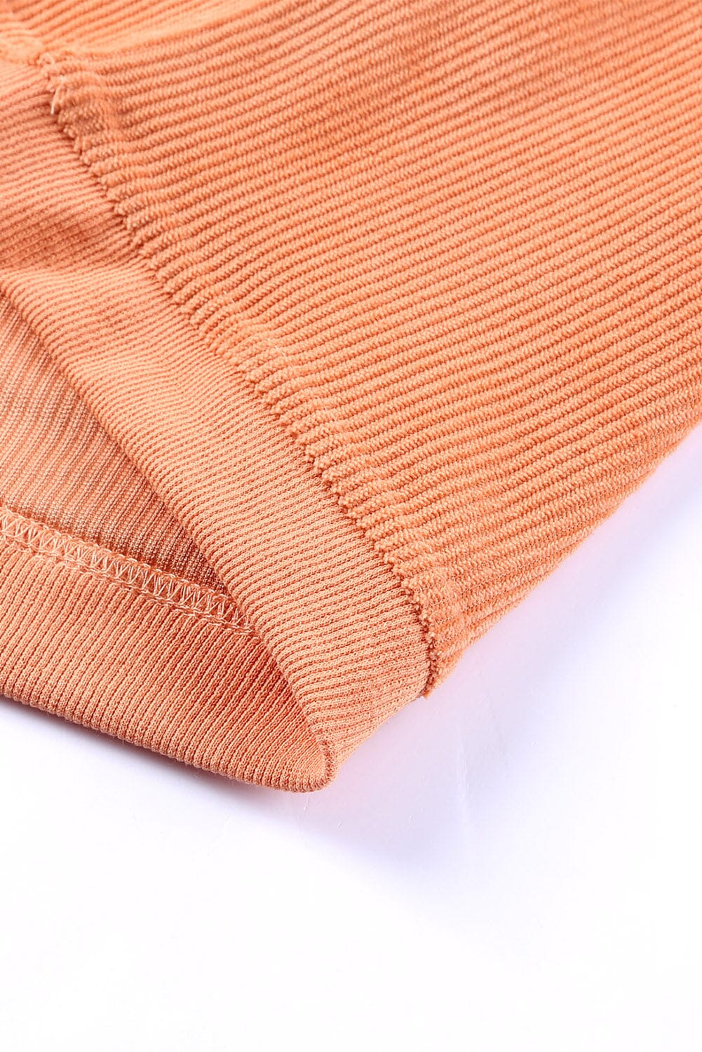KaleaBoutique Stylish Orange Ribbed Corded Oversized Sweatshirt - KaleaBoutique.com