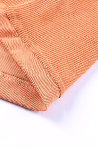 KaleaBoutique Stylish Orange Ribbed Corded Oversized Sweatshirt - KaleaBoutique.com