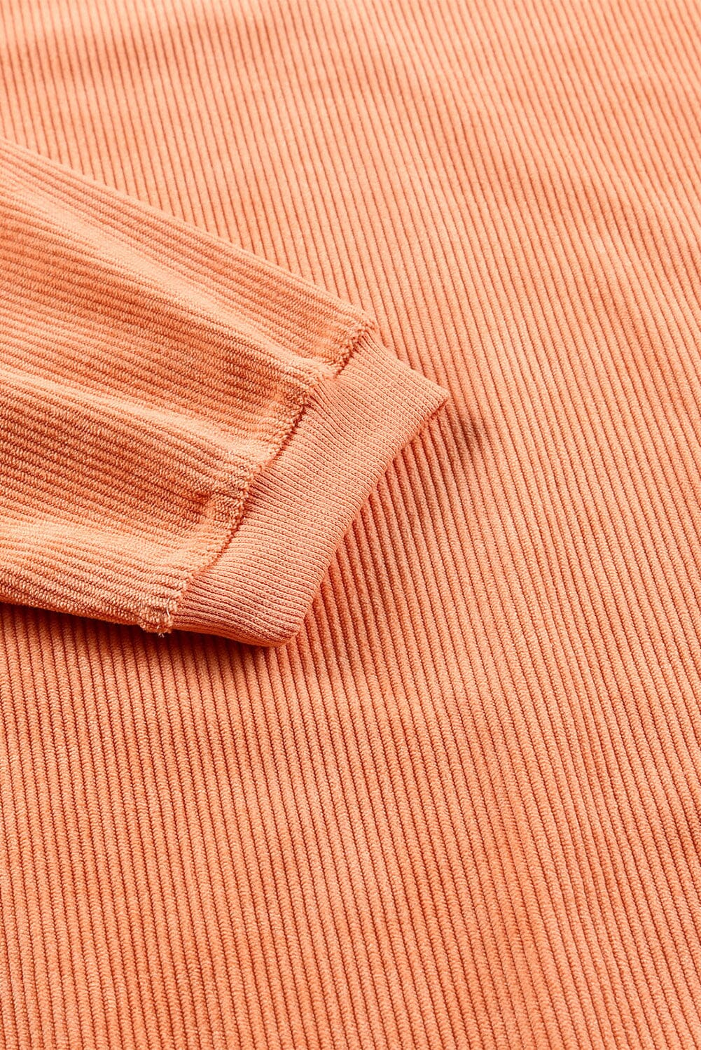 KaleaBoutique Stylish Orange Ribbed Corded Oversized Sweatshirt - KaleaBoutique.com
