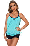 KaleaBoutique Beautiful Patchwork Sporty Scoop Neck Tankini - KaleaBoutique.com