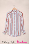 KB Stylish Beautiful Pocketed Striped Button Shirt with Slits - KaleaBoutique.com