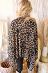 KaleaBoutique Leopard Animal Print Loose Cape Cold Shoulder Shirt Asymmetrical Tunic Top - KaleaBoutique.com
